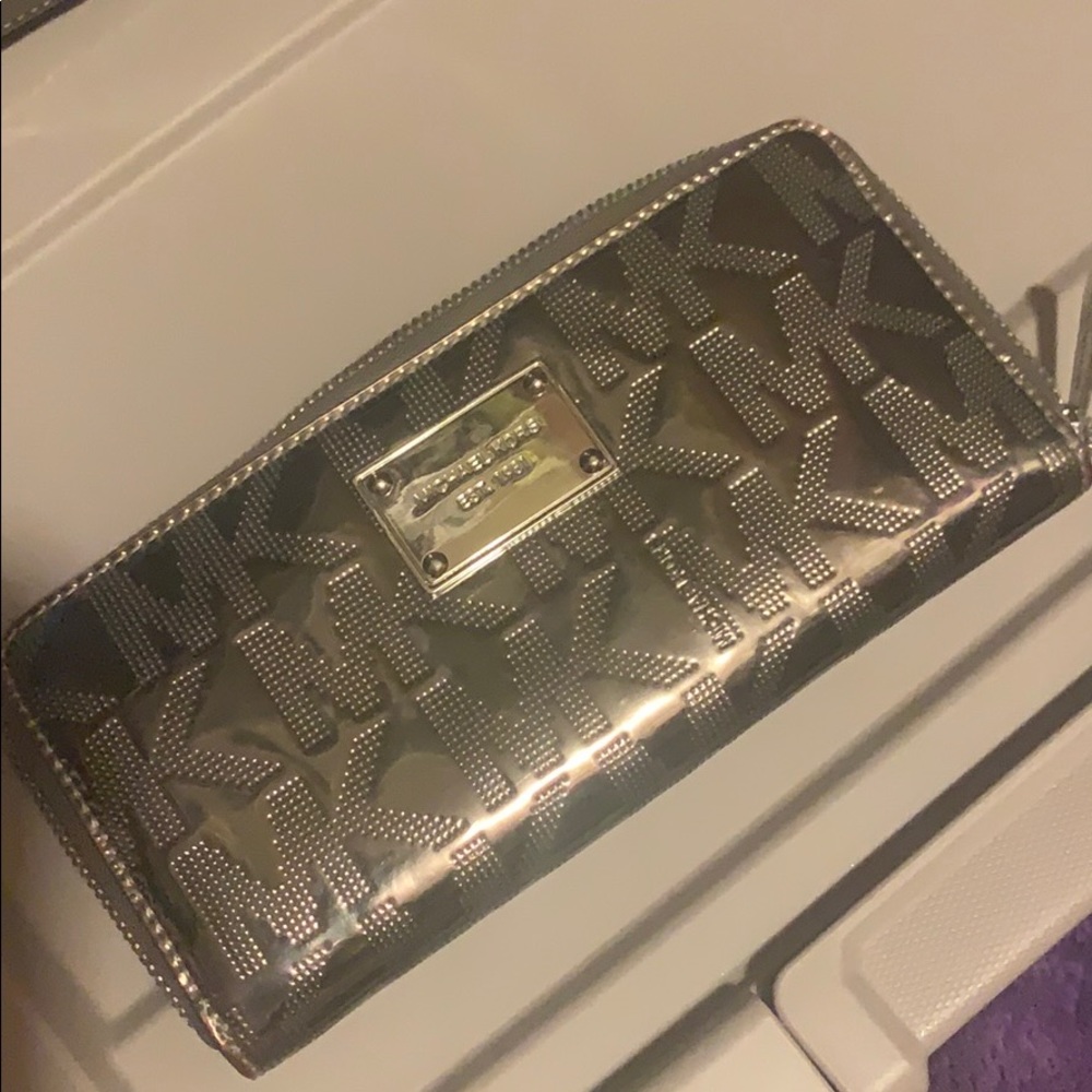 Michael Kors Silver Gunmetal Large Wallet